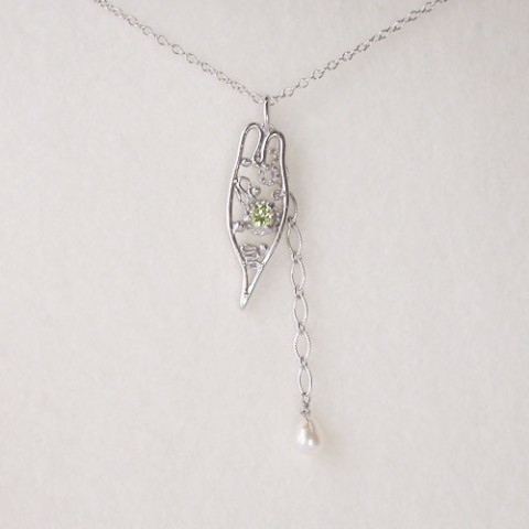 【eqouco】ミドリムシ　シルバーデコレネックレスRP