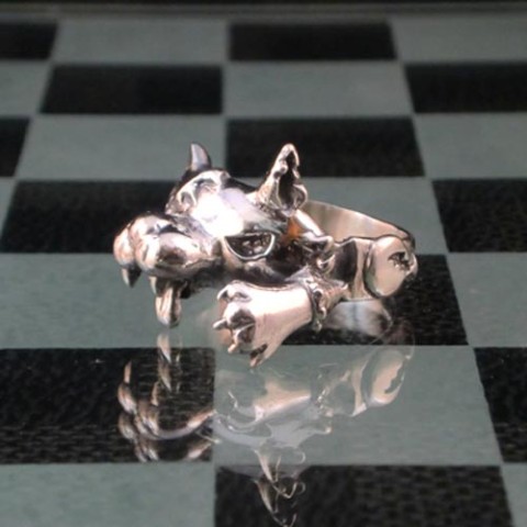 【1.69[one.rock]】【2.69[ニャン ロック]】【リング】Masked　Wolfnyan（15号）