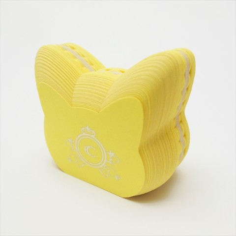 【マカロンふせん】Cat Macaron Sticky note　ネコ/yellow【CRU-CIAL】