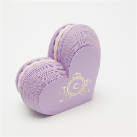 【マカロンふせん】Heart Macaron Sticky note　ハート/purple【CRU-CIAL】