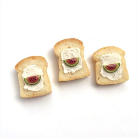 【odamatsu】パンブローチ＊本物のパンでできた！トーストアート スイカ