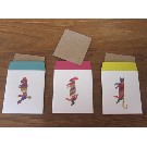 【TEQUILA SISTERS】アガベ紙メッセージカード　色とりどりのどうぶつ　３枚セット