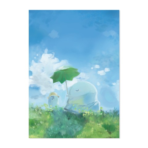 【幸せアザラシ】ポスター　傘をさすアザラシ