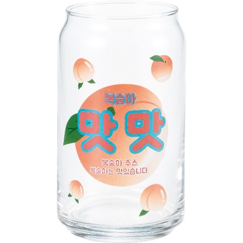 缶型グラス　韓国風　モモ