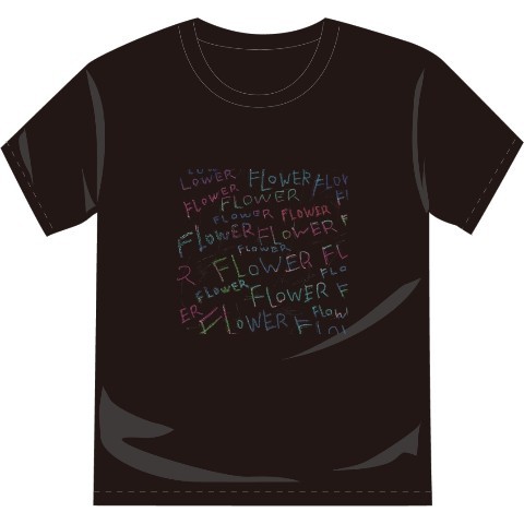 ■FLOWER FLOWERデザインTシャツ【ブラック】XLサイズ