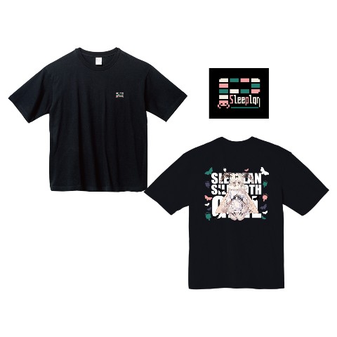 【熊野プラン】カイコちゃんビッグTシャツ　ブラック　XLサイズ