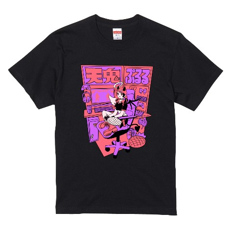 【天鬼ぷるる】Tシャツ BK（Lサイズ）＜POP風ブロマイド付き＞