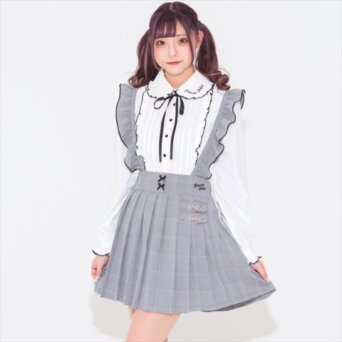 【TRAVAS TOKYO】Pleated Jumper Skirt【Gray】