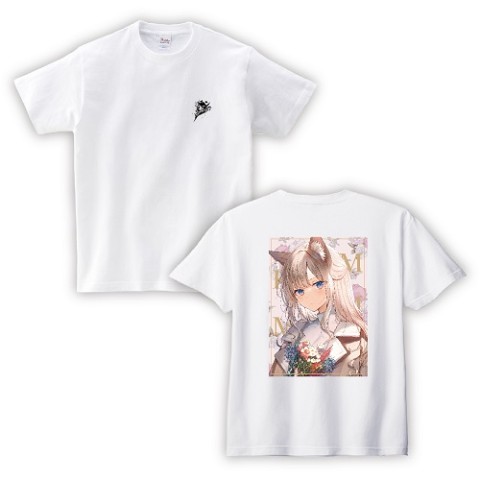 【ミュシャ】Tシャツ（猫ちゃん）ホワイトXLサイズ