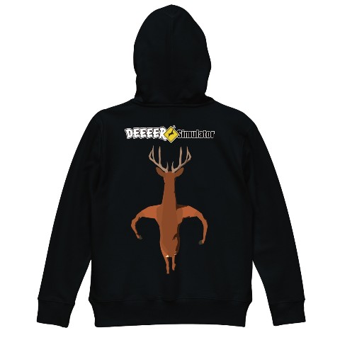 【ごく普通の鹿のゲーム】パーカー 鹿 black（XLサイズ）