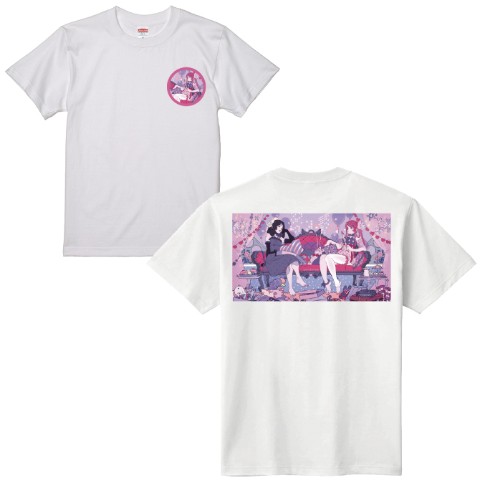 【海島千本】TシャツWH-Pink-Lサイズ