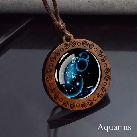 【＃kawaiiiii!】『Aquarius  水瓶座』綺羅星ペンダント （星座ペンダント）