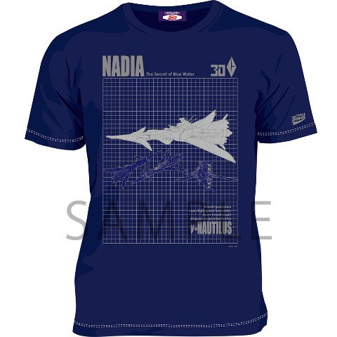 【ふしぎの海のナディア】ν-ノーチラス号Tシャツ（ネイビー） XLサイズ