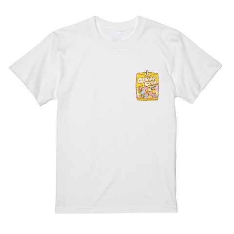 【グミライオン】Tシャツ グミパッケージ ホワイト（Mサイズ）