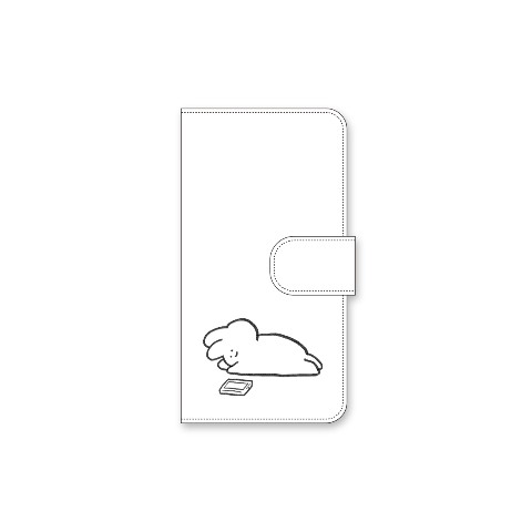 【全てがめんどくさいウサギ】手帳型　スマートフォン　マルチスライドクリップ