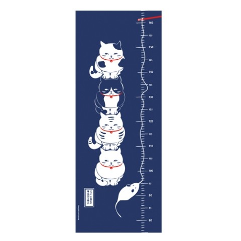 【東京キッチュ】身長計てぬぐい Cat Tower
