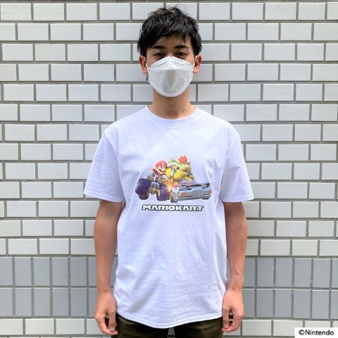 【マリオカート】Tシャツ マリオ＆クッパ ホワイト XSサイズ