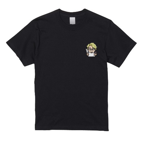 【私立松ヶ瀬学園】 Tシャツ 黒 ワンポイント XL