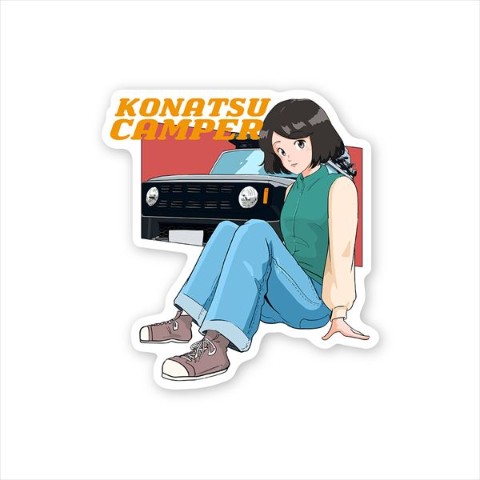 【konatsu camper】ダイカットステッカー すわり