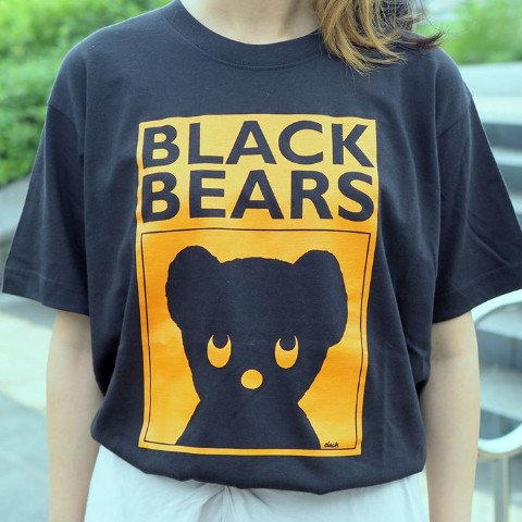 【BLACK BEAR】オーガニックTシャツ ロゴ ブラック（Mサイズ）