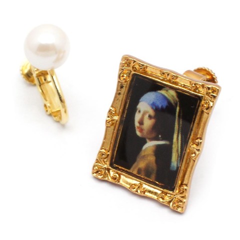 世界の名画 イヤリング　フェルメール「真珠の耳飾りの少女」【gargle】
