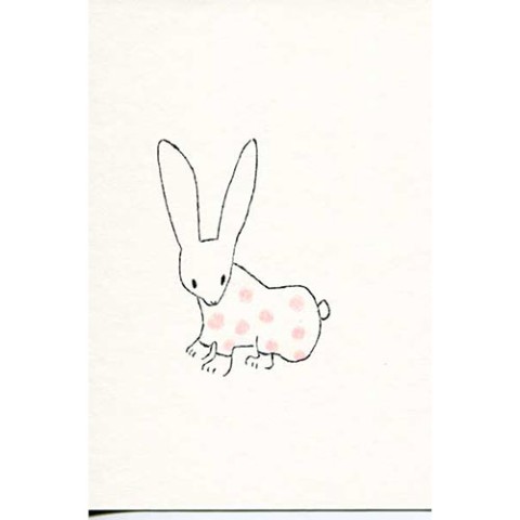 【絵と木工のトリノコ】うさぎ2013-ガリ版ポストカード