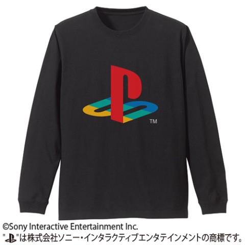【プレイステーション】袖リブロングスリーブTシャツ 初代“PlayStation”/BLACK-L