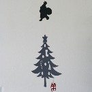 切り紙モビール　クリスマスツリーL　ブラック