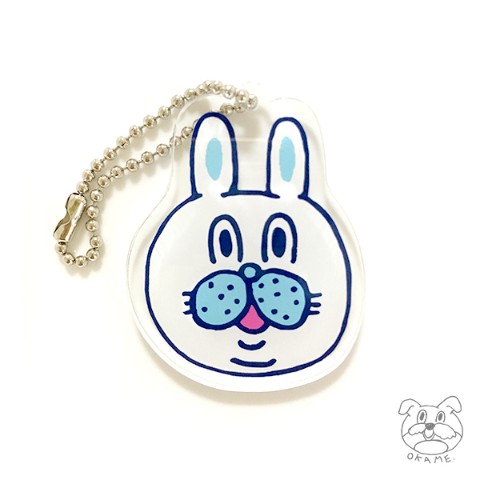 【OKAME】ウサギのササキ　プラスチックキーホルダー