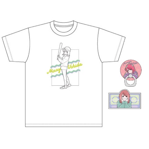 《イベント対象》【内田真礼】TシャツB(White)XLサイズ＋スマホリング＆ステッカーセット