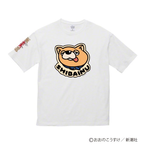 【極主夫道】ビッグシルエットTシャツ/白　SHIBAINU柄  M