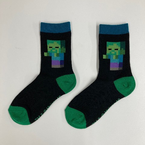 【Minecraft】靴下 54 エメラルドグリーン 25-27cm