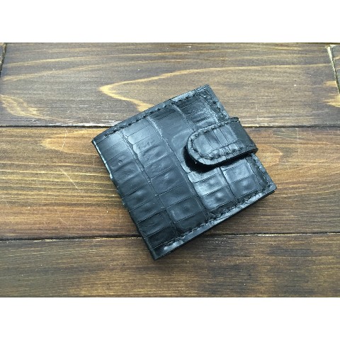 本革製二つ折りコンドームケース カイマン（黒）