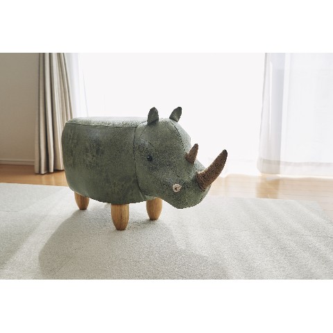 動物インテリア サイのスツール Rhino カーキ 雑貨通販 ヴィレッジヴァンガード公式通販サイト