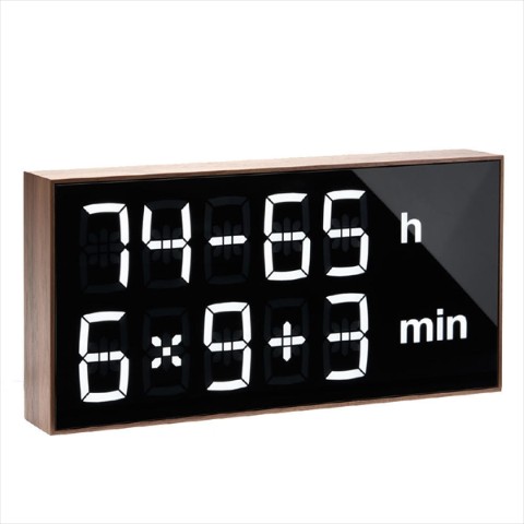 【時間を数式で表示する時計】アルバートクロック2 ウォルナット