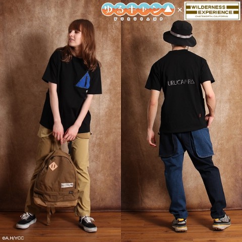 【ゆるキャン△】 テントポケットTシャツ(ブラック/M) WILDERNESS EXPERIENCEコラボ