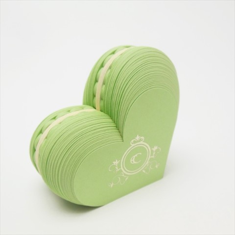 【マカロンふせん】Heart Macaron Sticky note　ハート/green【CRU-CIAL】