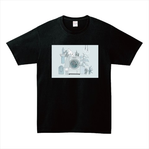 【冬寄かいり】イラスト半袖Tシャツ BK（XLサイズ）