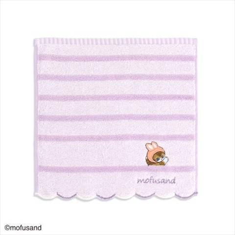 【mofusand】タオルハンカチ ひょっこり ピンク