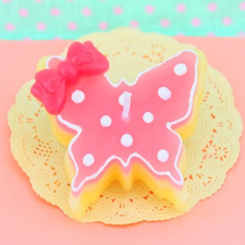 【bitterdrop】クッキーキャンドル　バタフライ型　ピンク