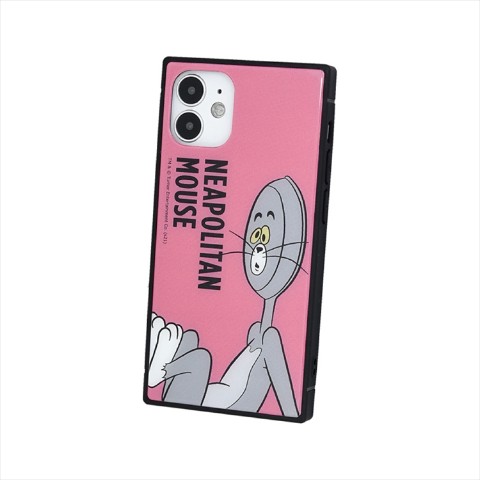 【トムとジェリー】iPhone12mini対応スクエアガラスケース ピンク