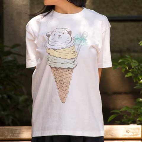 【warabimochi】くまさんアイスTシャツ