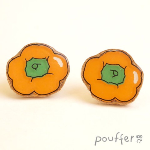 【pouffer】おやさいピアス(オレンジパプリカ)