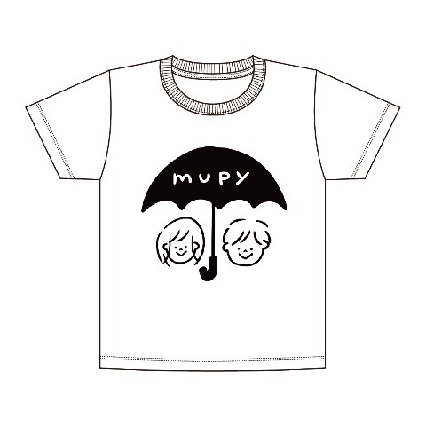 【むぴー】キッズTシャツ 相合傘（100サイズ）