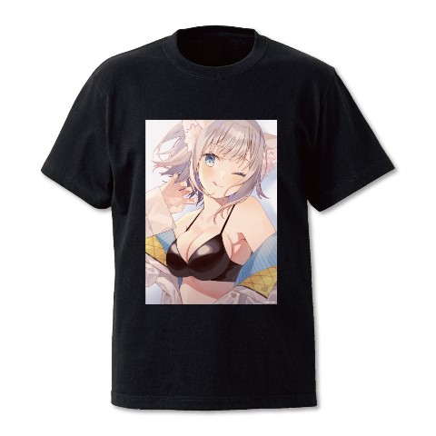 【みなせなぎ】nyanpai　Tシャツ_BK　XL