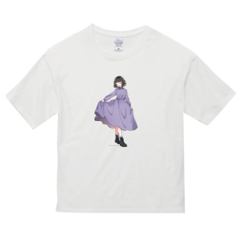 【まなこ×たま】ビッグシルエットTシャツ purple（Lサイズ）