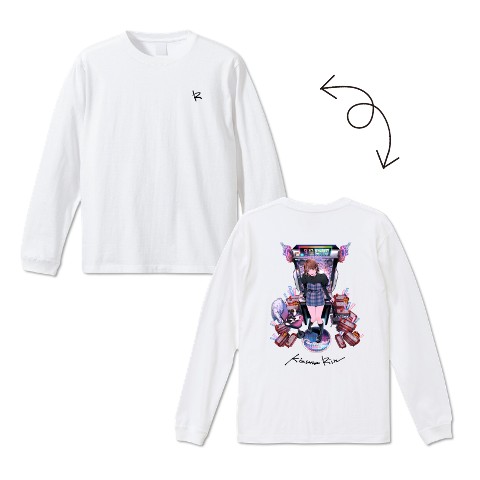 【絆りん】 刺繍入りロングスリーブTシャツ/ホワイト（XLサイズ）＜ポストカード付き＞