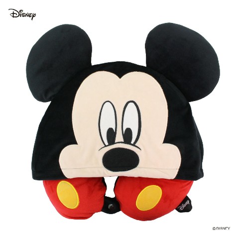 【ディズニー】ミッキーマウスのフード付きネックピロー抗菌