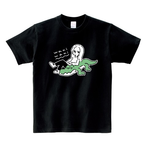 【上西恵】Tシャツ ワニ BK（XLサイズ）