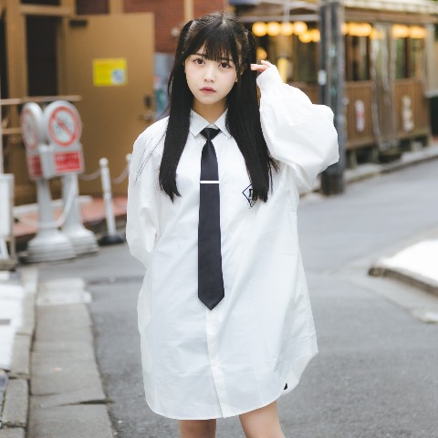 【TRAVAS TOKYO】Balloon sleeve necktie shirts 【White】